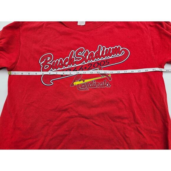 Y2K Lee Sport Unisex L 2005 Busch Stadium St Louis Cardinals Red T-Shirt - Picture 6 of 8